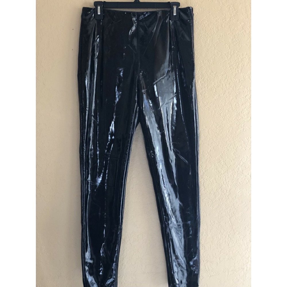 TOPSHOP Women's Black High Waist Percy Vinyl Leggings - Picture 10 of 12